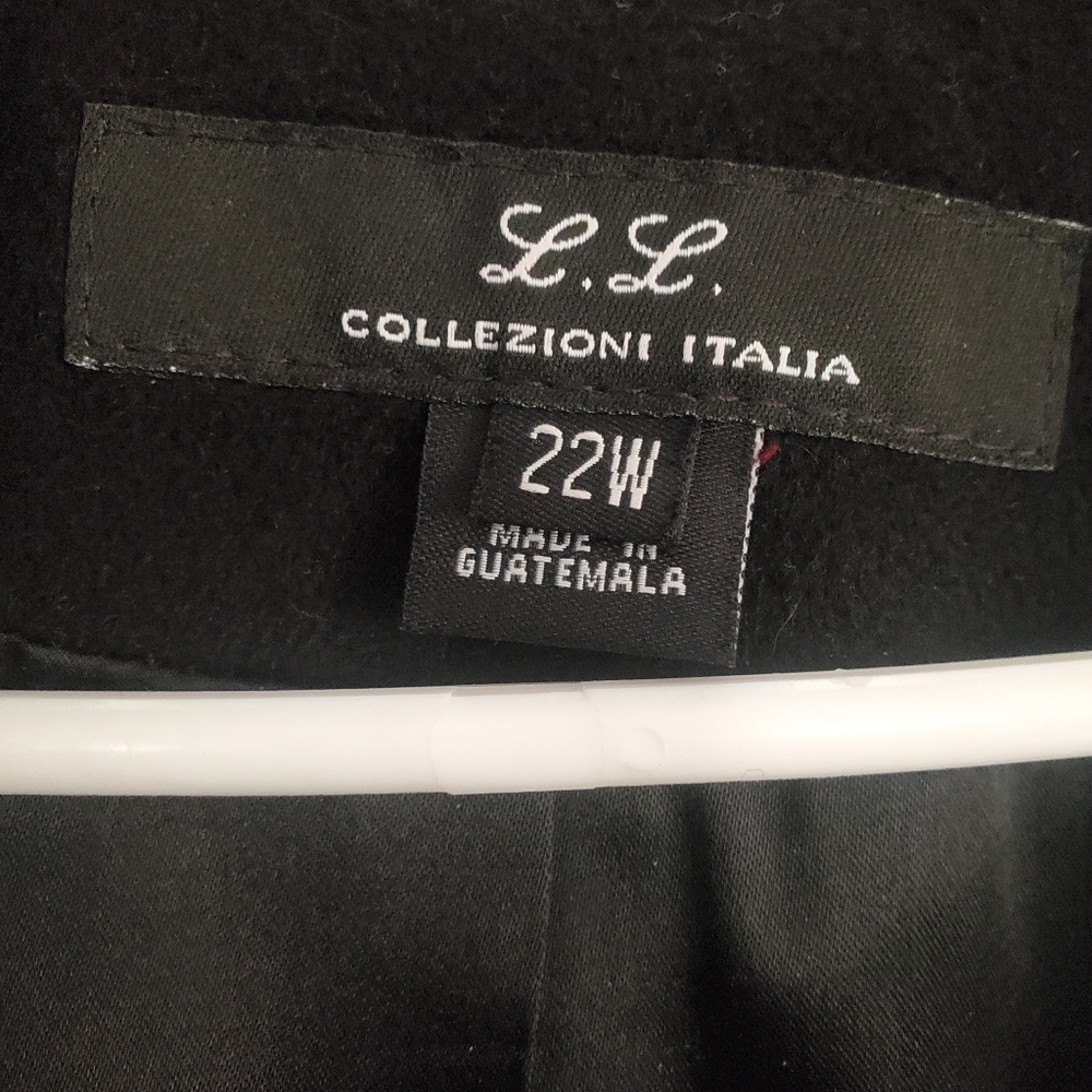 Elegant L.L.Collezioni Italia Black 100% Cashemere Women's Coat, Size 22W - Picture 4 of 8